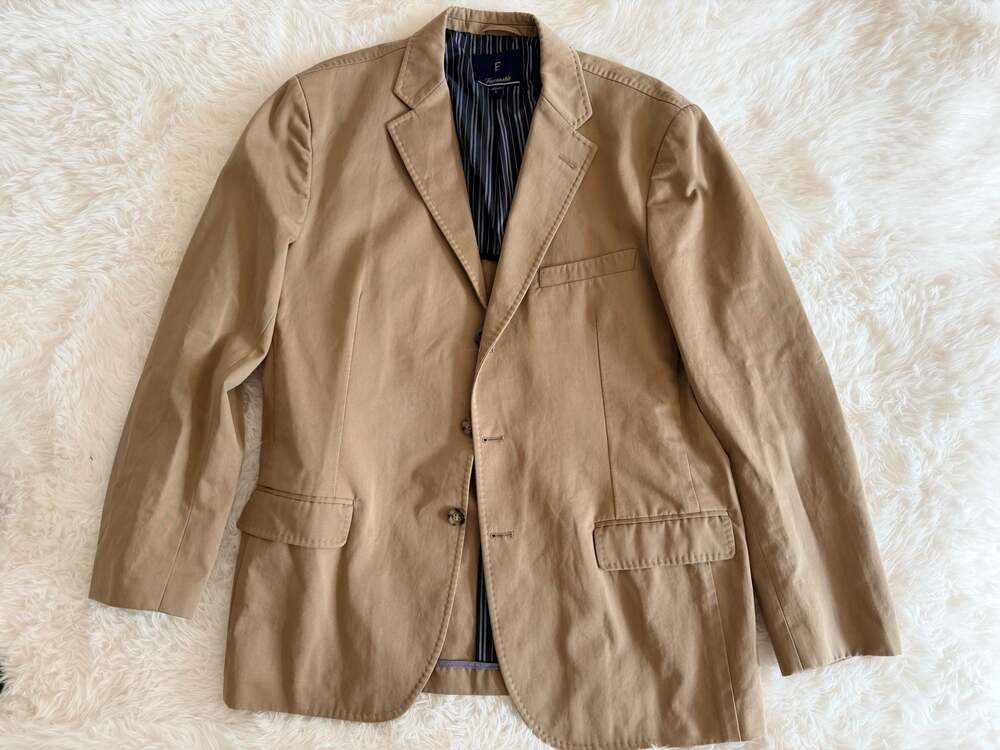 Faconnable Tan Cotton Blazer Jacket Size L